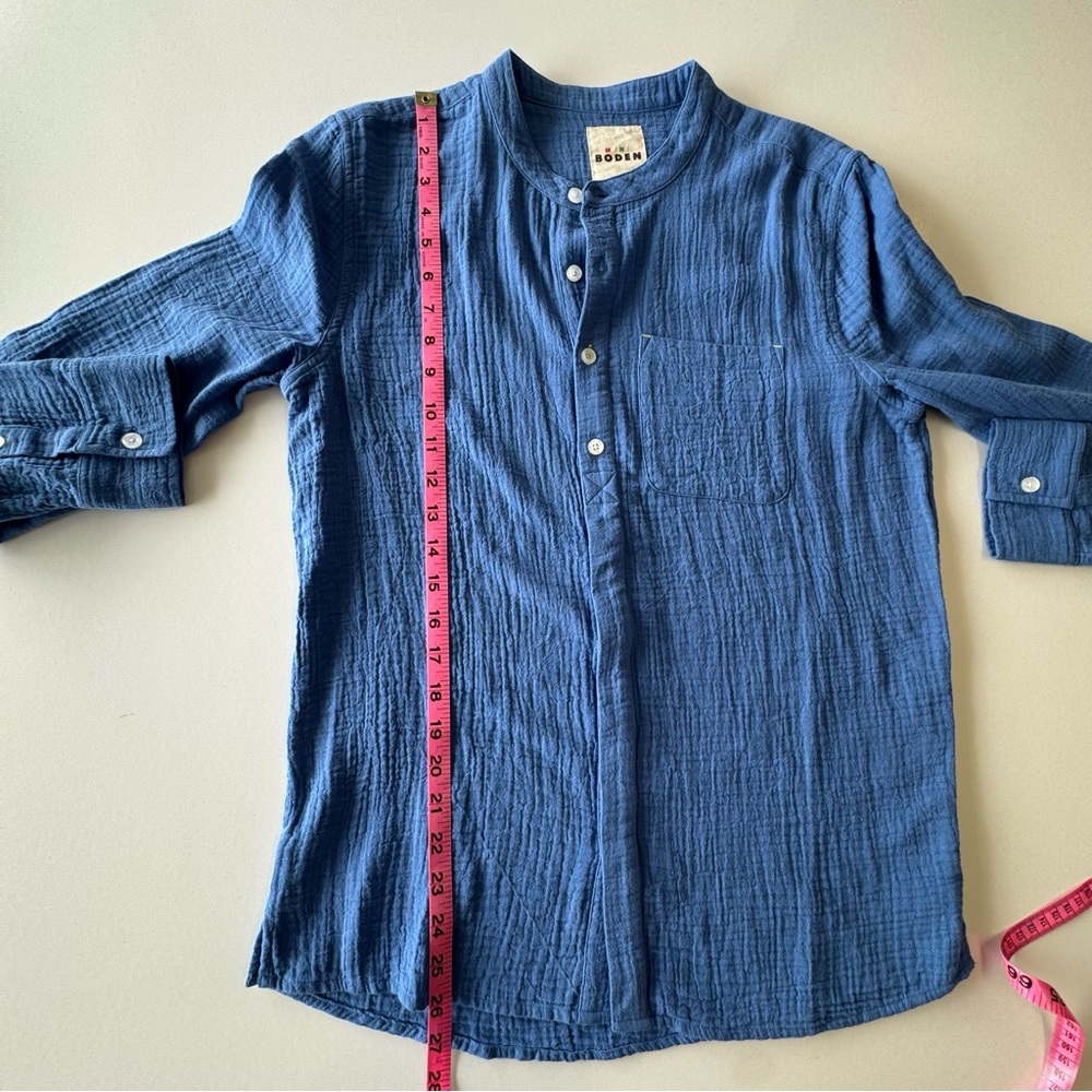 Mini Boden Indigo Blue Cotton Gauze Button-Up Shirt 100% Cotton Girls 13-14 yrs - Picture 6 of 6